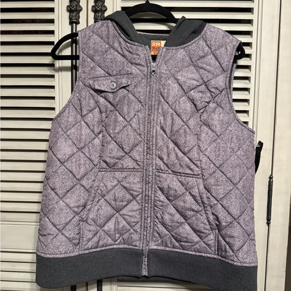 Ruff Hewn Gray Quilted Vest with Diamond Stitching